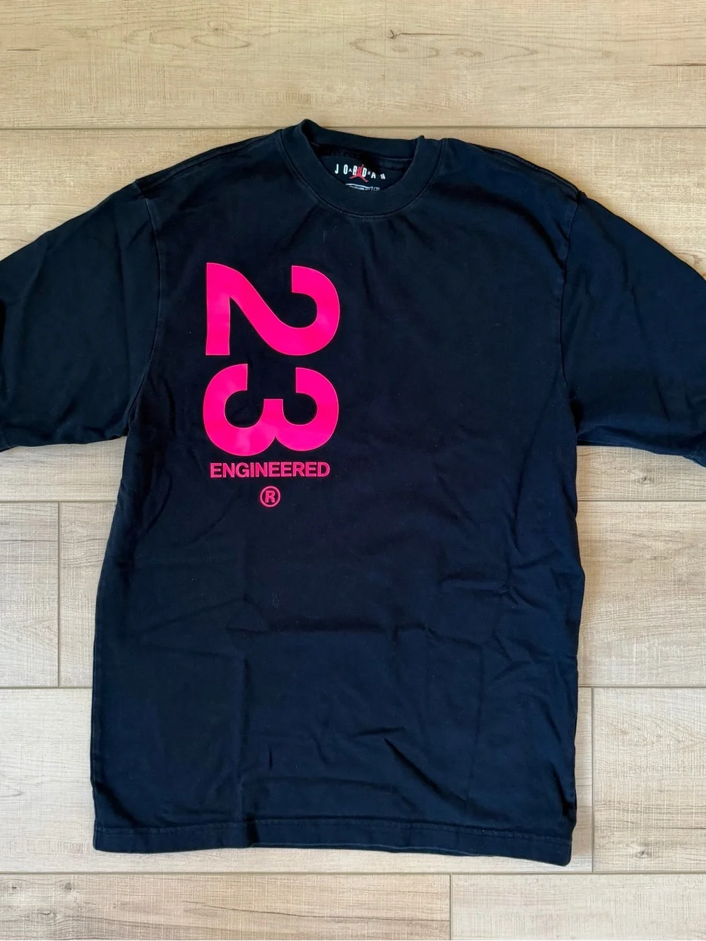 Men’s Black & Pink Nike Air Jordan 23 Engineered Short Sleeved T-shirt Size S